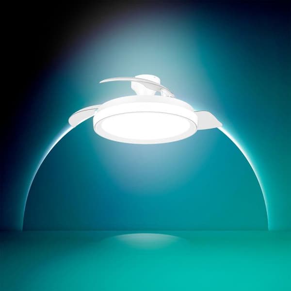 Takfläkt - Philips - Bliss - Utdragbara blad - Diameter 106 cm - Vit - Integrerad LED + fjärrkontroll