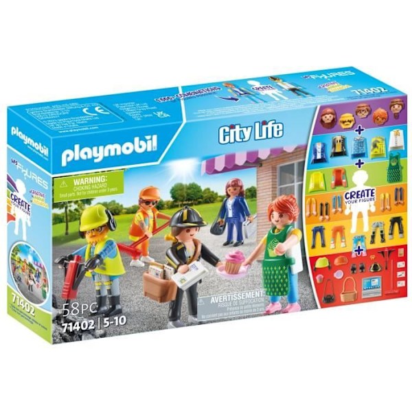 PLAYMOBIL 71402 Mina figurer: Yrken - Stadsliv - Skapa dina utbytbara karaktärer med olika yrken - från 5 år och uppåt