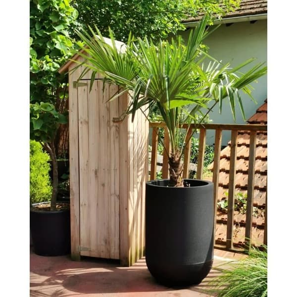 RIVIERA GRANIT TULIP rund blomlåda - Plast - Diameter 50 cm - Svart
