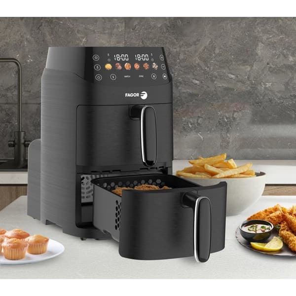 Airfryer - FAGOR - FG3301 - 5L kapacitet - Dubbla 2,5L tankar - 6 program - 2000W