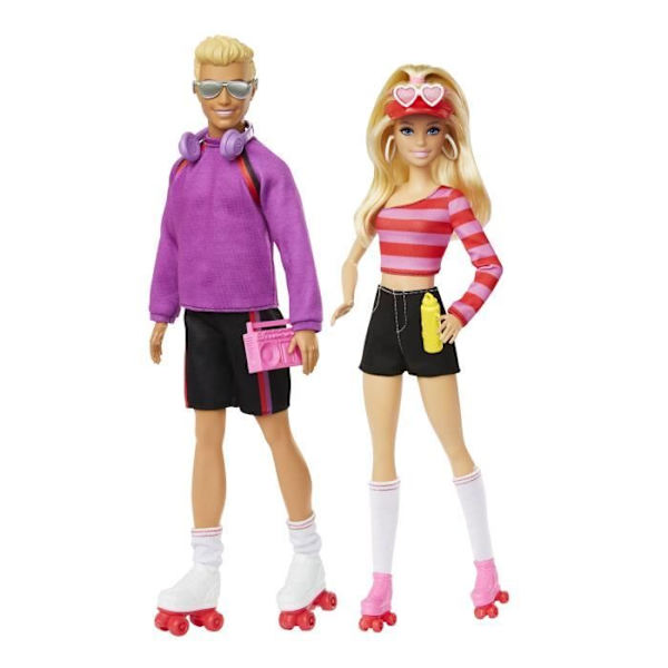 Barbie-Fashionistas-Låda med dockor och rullskridskotillbehör HXK90