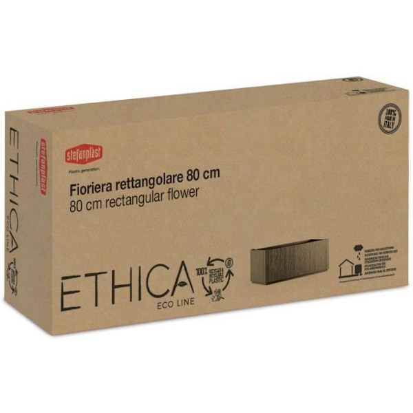 Ethica rektangulär blomlåda 80 cm taupe