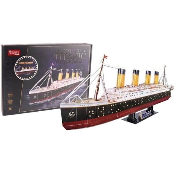 3D Light-Up Pussel - Titanic Ship - Byggspel - EXPLORA - 266 bitar - Ålder 8+