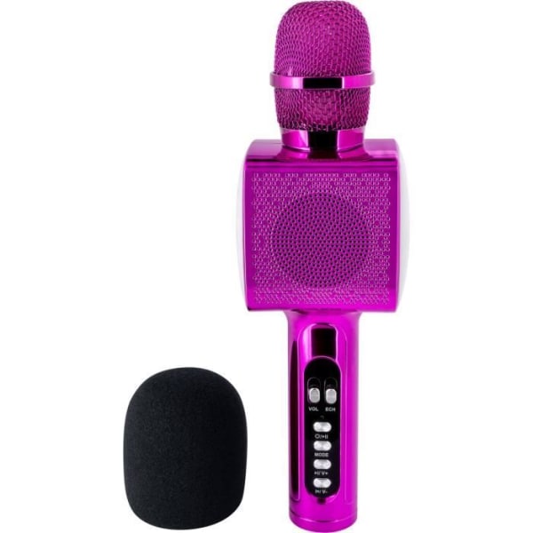 BIGBEN Party - Allt-i-ett Bluetooth-mikrofon - Ljud och ljuseffekter - Rosa