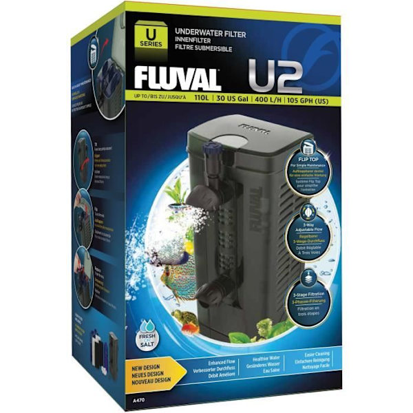 Dränkbart akvariefilter - FLUVAL - U2 - 3-stegsfiltrering