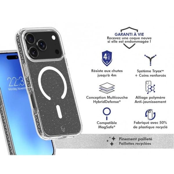 FC Air Xtrem MagSafe-skal - iPhone 17 Pro Max - Återvunnet - Glitter