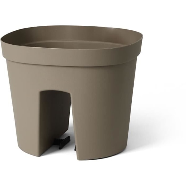 Balustradkruka - GARDEN ID Smile - Taupe 30 cm - Anpassar sig till alla balustrader - Vattenreserv - återvunnet och 100 % återvinningsbart