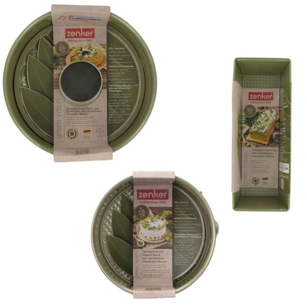 Set med 3 kakformar - ZENKER - Green Vision - 18 till 30 cm