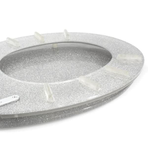 Toalettsits - GELCO DESIGN - Magnetisk mjukstängning - Glittrig grå