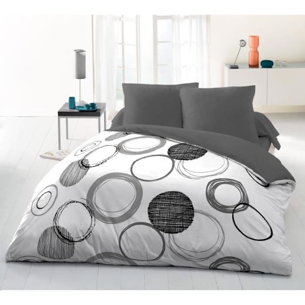 Audace Microfiber Däcke Set - 1 täcke täckning 240x260 cm + 2 kuddväskor 63x63 cm - ljusgrå - Home Linen Passion