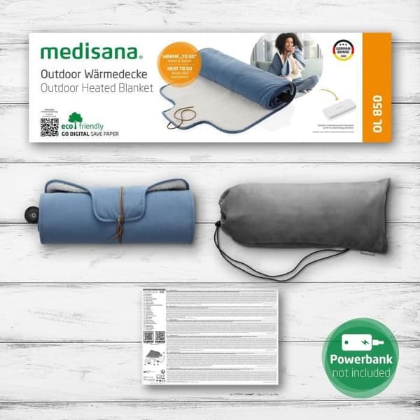 Trådlös utomhusvärmefilt - MEDISANA - OL 850 - 10 W - Blå