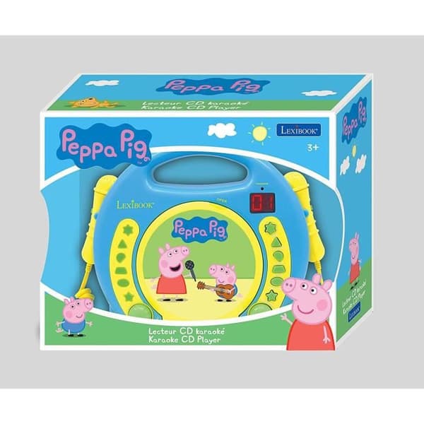 LEXIBOOK - PEPPA PIG - Barn Karaoke CD-spelare med 2 mikrofoner