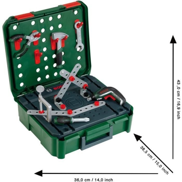 Bosch etablerat fall med Ixolino II elektronisk skruvmejsel och tillbehör - Klein - 8396