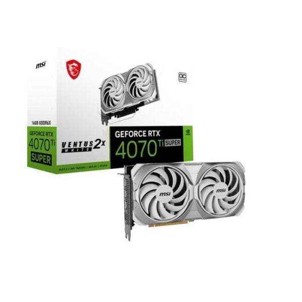 MSI - Grafikkort - NVIDIA GeForce RTX 4070 Ti SUPER 16G VENTUS 2X WHITE