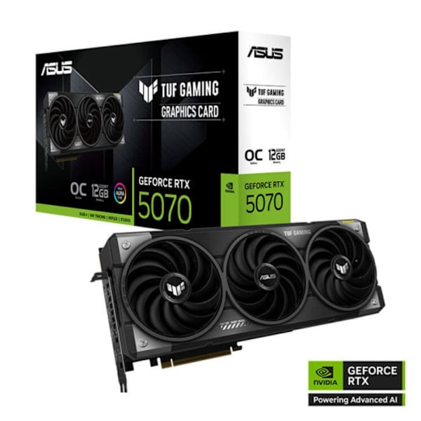 Grafikkort - Asus - TUF Gaming GeForce RTX 5070 - 12GB GDDR7 - PCIe 5.0 - HDMI, DisplayPort