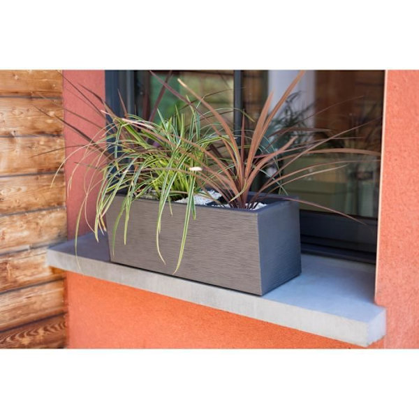 EDA PLASTIQUE Balconniere Graphit Up - 25 L - 59 x 19,5 x 22,8 cm - Antracitgrå