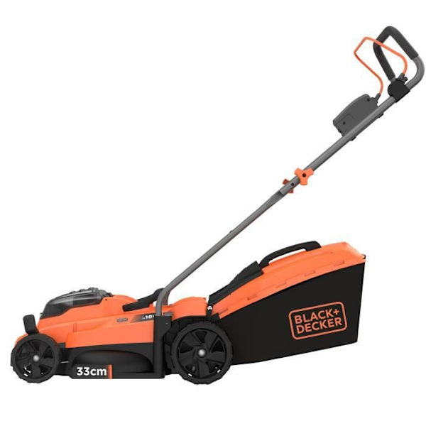 BLACK & DECKER 18V LITHIUM Trådlös gräsklippare 33 cm - 2,5 Ah - 2 batterier - 1 laddare - BCMW3318L2-QW