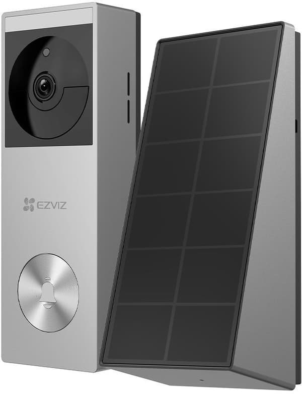EZVIZ HP3 PRO Ansluten Videodörrklocka - Silverfärgad solpanel ingår