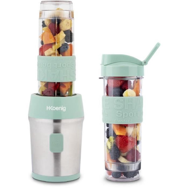 Minimixer - SMOO18 - 300 W - 570 mL - Pastellgrön - 2 flaskor ingår