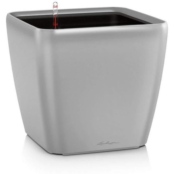 Blomkruka - LEC - Quadro Premium LS 50 - metalliskt silver - 15 L - integrerat bevattningssystem
