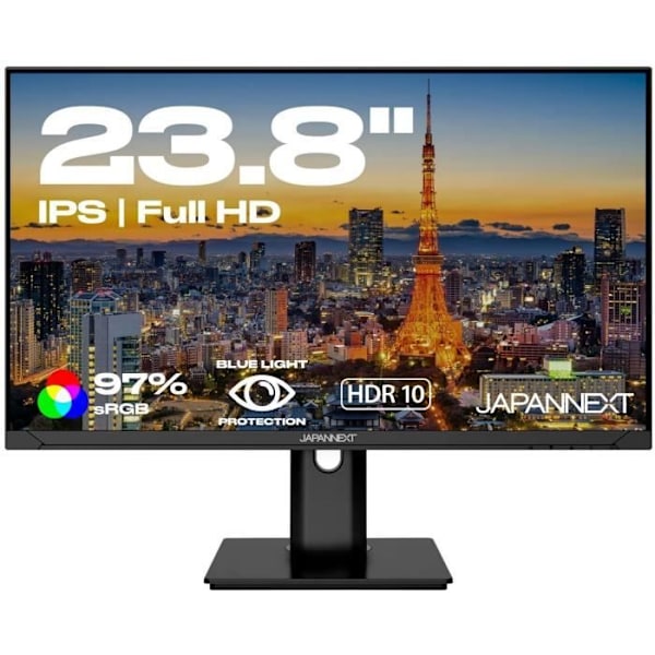 PC-skärm - JAPANNEXT - 23,8 FHD - IPS - 60Hz - Ergonomiskt stativ
