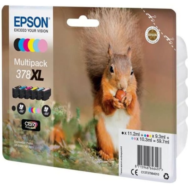 EPSON 378XL Multipack - Förpackning med 6 - XL - Svart, Gul, Cyan, Magenta, Ljus Magenta, Ljus Cyan - original - blister