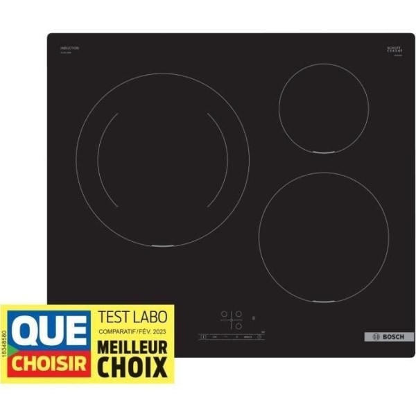 BOSCH induktionshäll - 3 brännare - 60 cm - PUJ611BB5E Svart