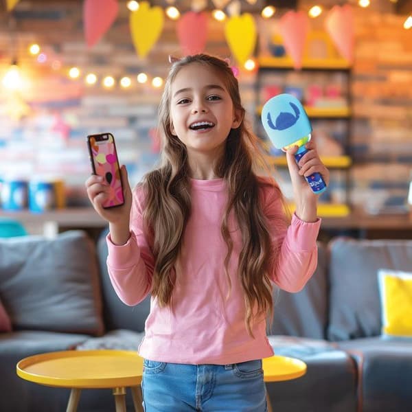 Lexibook - Karaoke Stitch Microphone - 3 lägen och 4 rösteffekter - USB-C-laddning - Bluetooth trådlös