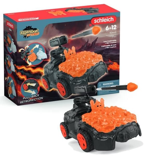 SCHLEICH - 42668 ELDRADOR CREATURES Lava Crashmobile med Mini Creature - Bilset med fantastisk figur