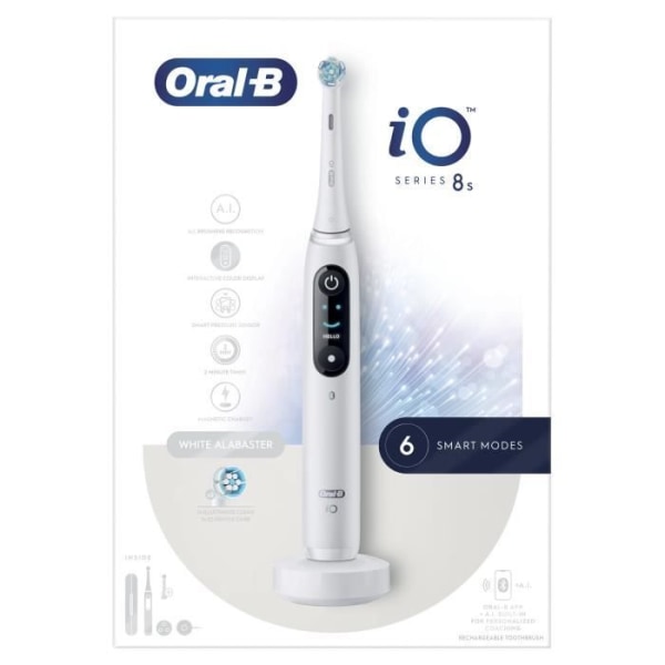 Elektrisk tandborste - Oral-B - iO 8N - Känsligt tandkött - 2 borsthuvuden - 1 resefodral