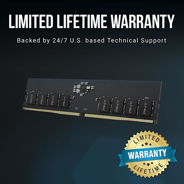 DDR5-minne - PNY - PRESTANDA - 8 GB - 4800 MHz - Reducerad energi - Förbättrad prestanda