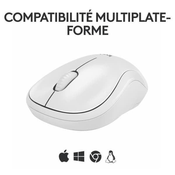 Logitech M240 Mus Bluetooth, trådlös, kompakt, bärbar, vätska Follow -Up - White