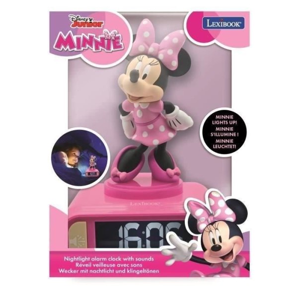 Digital väckarklocka med 3D Minnie nattljus och ljudeffekter