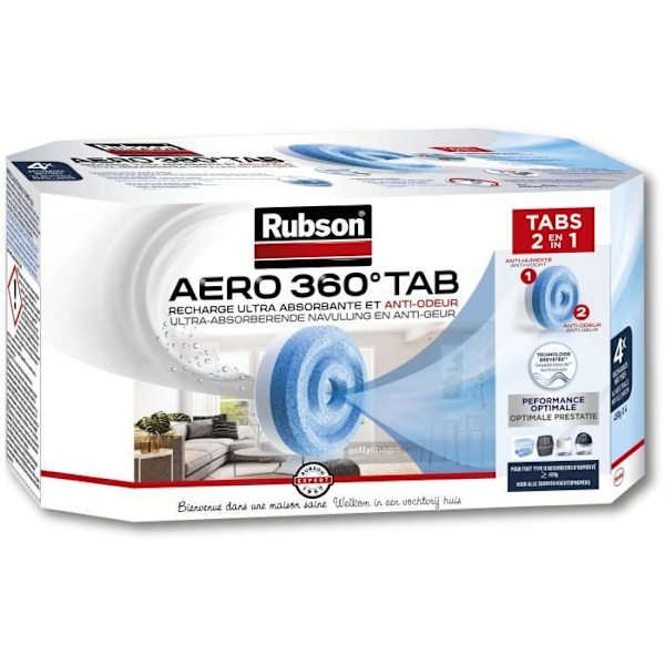 Fuktabsorberande påfyllning Aero 360 ° x4 - RUBSON