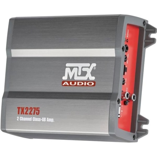 MTX-förstärkare TX2275 2 x 110 W Rms @ 2O eller 1 x 220 W Rms @ 4O Class-AB Variabel Aktivt filter Högnivåingångar