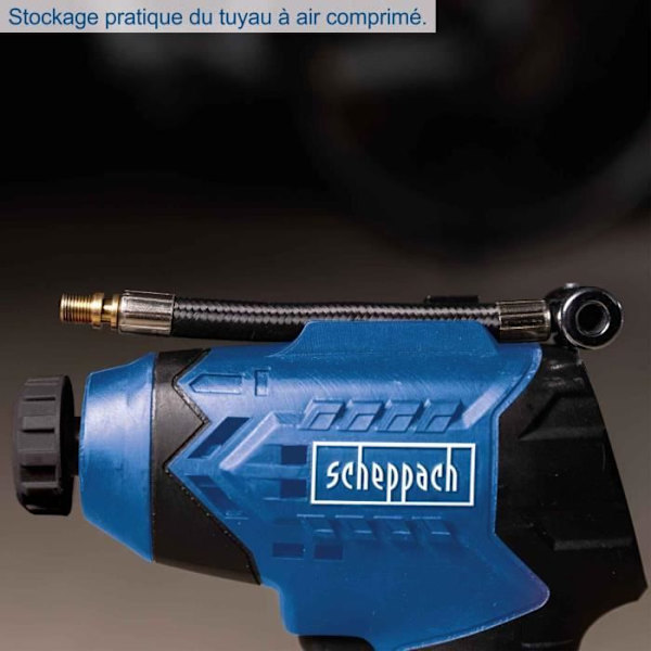 Bärbar kompressor - SCHEPPACH - 20V IXES - LED-display - 7 barer - 6 åtkomst ingår - utan batteri eller laddare - C-AC20-X