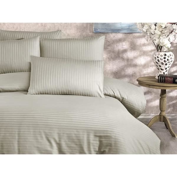 Bäddset - 1 påslakan 220x240 cm + 2 örngott 60x60 cm - 80% bomull, 20% polyester - Cappuccino