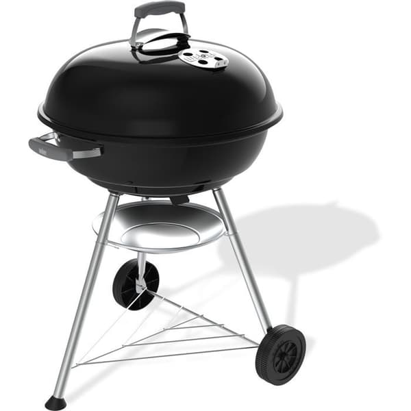 Weber Compact Kettle Charcoal Grill - Ø57 cm - Emaljerat stål - Luftventil - 9 kuvert - Svart