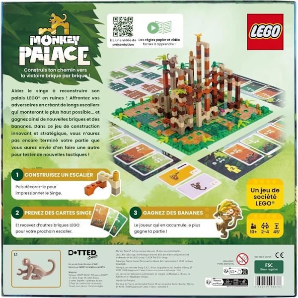 Lego Monkey Palace - Asmodee - Bygg din väg till seger tegel för tegel! - 10 år och äldre - 2 till 4 spelare - 45 min
