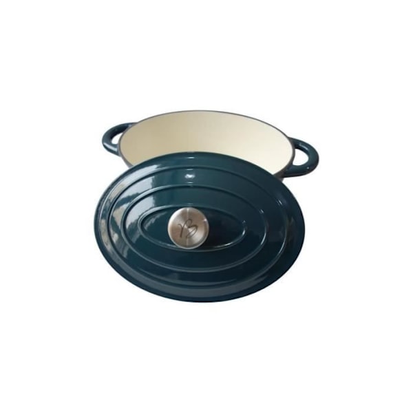 BAUMALU gryta 30 cm - Oval form - Blågrön