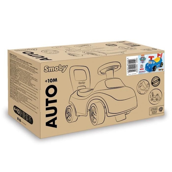 Smoby - 2 i 1 barnvagn - Paw Patrol - Box under sadeln + horn - Från 10 månader - Tillverkad i Frankrike