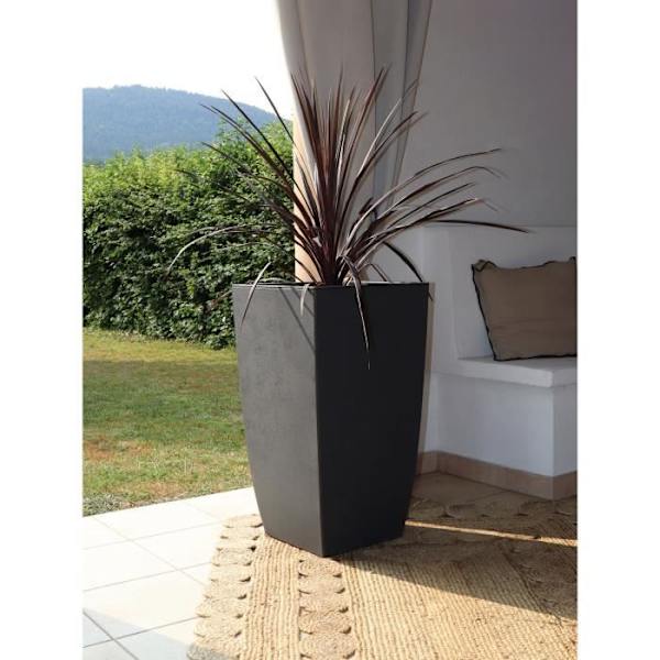 EDA Blomlåda - DIVA BASALT - Antracitgrå - Hög fyrkantig - 42 L - 43,5 x 43,5 x H.78,2 cm - EDA - Avtagbar innerlåda