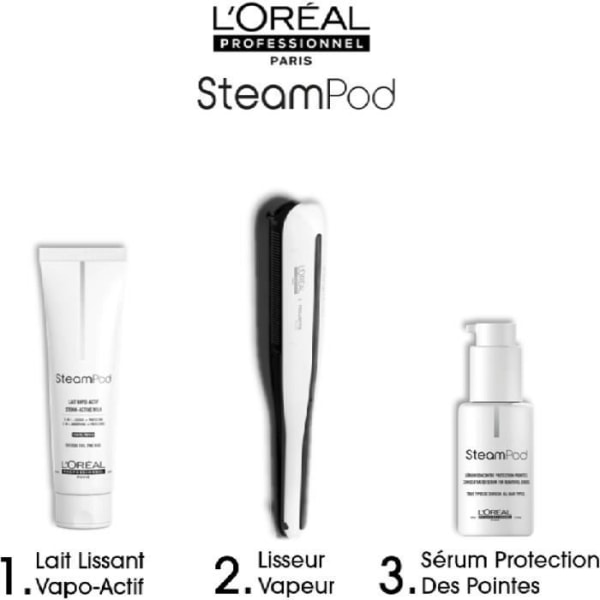 Steampod 3.0 - Fine Hair Pack: Professional Steam Plattång + Vapo-Active Smoothing Milk + Finishing Serum