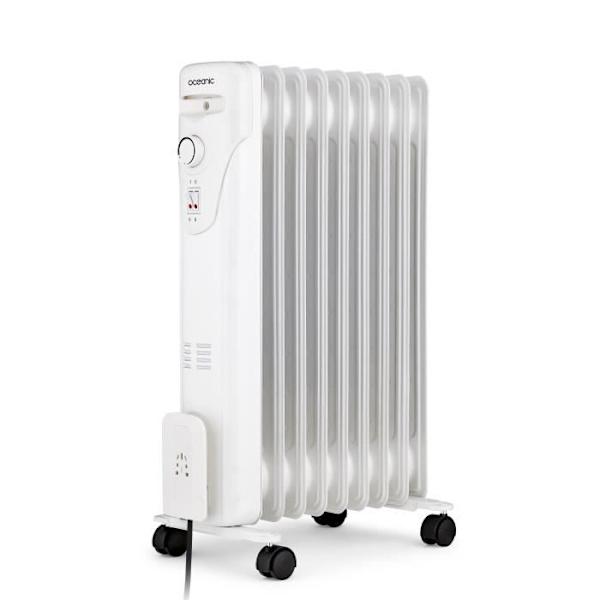 Elektriskt oljebadradiator - 2000 watt - Oceanic - 3 Powers - 9 Elements - Mobile - White