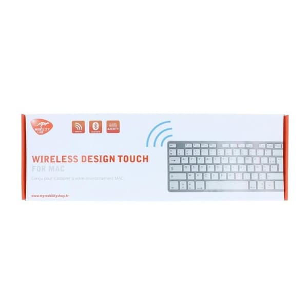 Mobility Lab trådlöst touch-tangentbord för Mac ML300900 AZERTY, Bluetooth + USB-dongel Vit