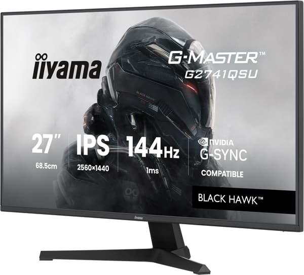 PC-spelskärm - IIYAMA - 27" - QHD - 144Hz - IPS-panel - 1ms - G-Master Black Hawk