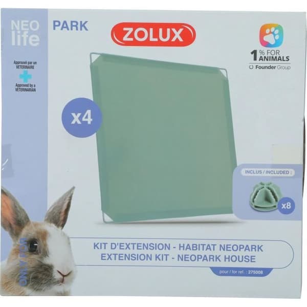 Utbyggnadssats för modulär kapsling - ZOLUX - Neo Park - Rabbit - 4 solida paneler