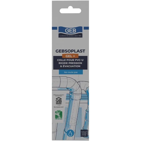 Gebsoplast Gel Plus PVC-lim - GEB - För styva PVC-tryck- och dräneringssystem - 125 ml