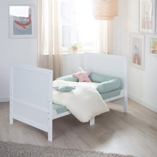 Konvertibel spjälsäng - 70 x 140 cm - ROBA - EASY SLEEP - Vitlackerad