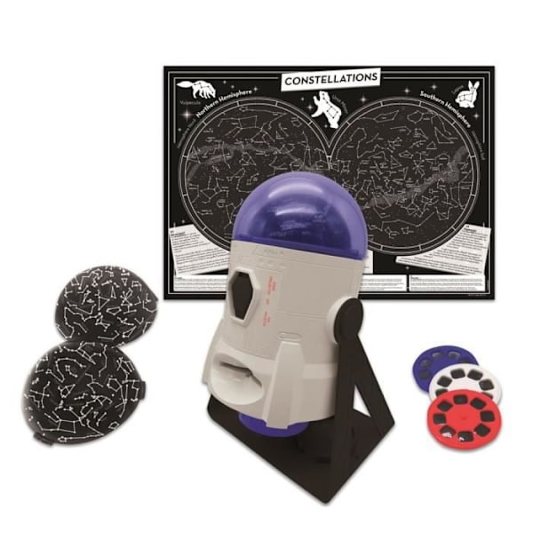 Planetarium 360 ° -projektor - 24 projektioner, konstellationskarta och pedagogiskt häfte